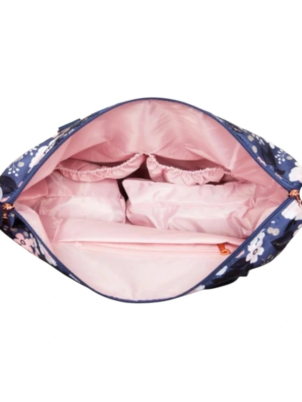 Sarah Wells “Le floral “ Lizzy Breast pump bag / diaper bag loads of pockets .